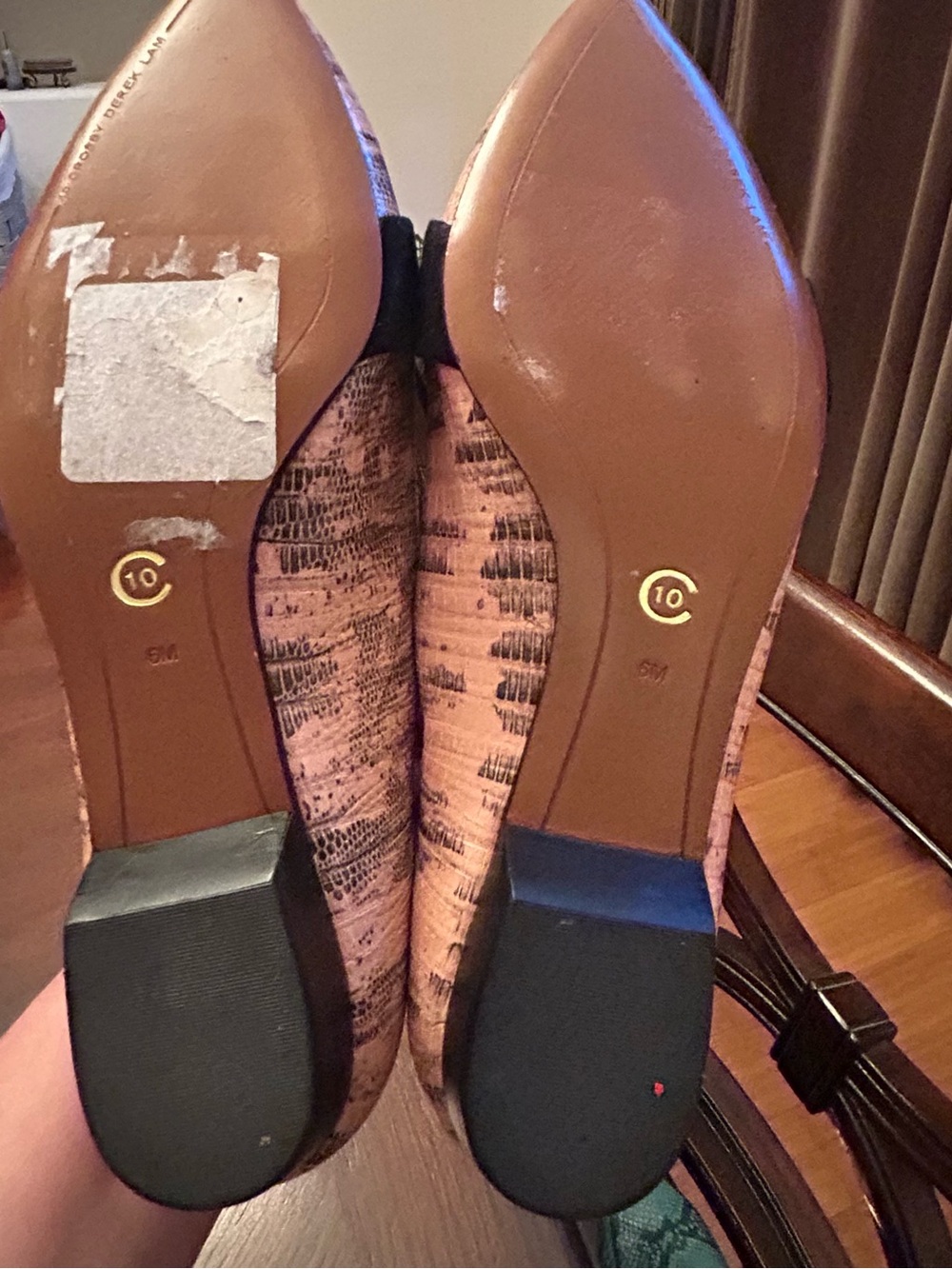10 Crosby Derek Lam Women's Pointed Flats in Light Pink Black Suede Accent Sz 6 - Picture 7 of 7